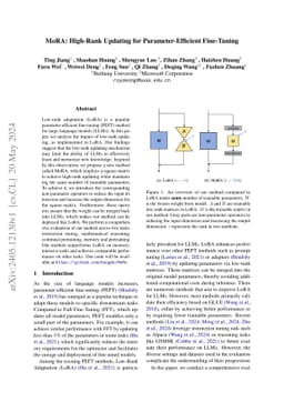 MoRA: High-Rank Updating for Parameter-Efficient Fine-Tuning
