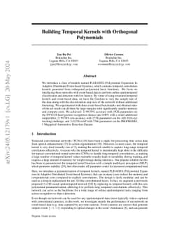 TENNs-PLEIADES: Building Temporal Kernels with Orthogonal Polynomials