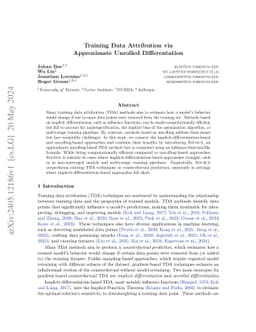 Training Data Attribution via Approximate Unrolled Differentiation