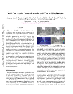 Multi-View Attentive Contextualization for Multi-View 3D Object
  Detection