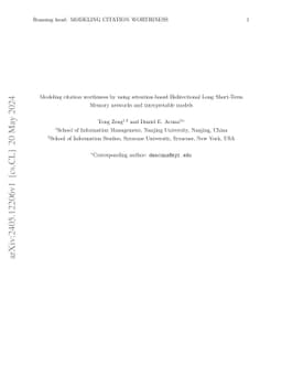 Modeling citation worthiness by using attention-based bidirectional long
  short-term memory networks and interpretable models