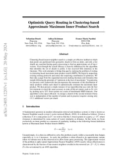 Optimistic Query Routing in Clustering-based Approximate Maximum Inner
  Product Search