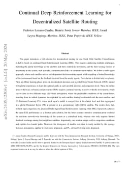 Continual Deep Reinforcement Learning for Decentralized Satellite
  Routing