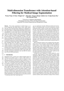 Multi-dimension Transformer with Attention-based Filtering for Medical
  Image Segmentation