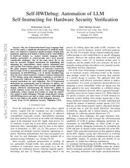 Self-HWDebug: Automation of LLM Self-Instructing for Hardware Security
  Verification