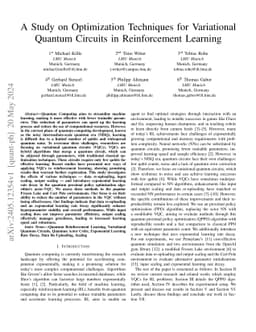 A Study on Optimization Techniques for Variational Quantum Circuits in
  Reinforcement Learning