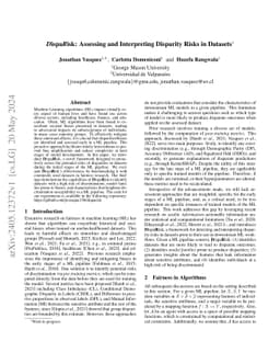 DispaRisk: Assessing and Interpreting Disparity Risks in Datasets