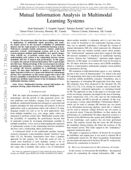 Mutual Information Analysis in Multimodal Learning Systems