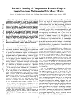 Stochastic Learning of Computational Resource Usage as Graph Structured
  Multimarginal Schrödinger Bridge