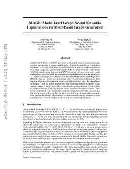 MAGE: Model-Level Graph Neural Networks Explanations via Motif-based Graph Generation