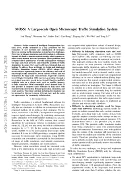 MOSS: A Large-scale Open Microscopic Traffic Simulation System
