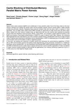 Cache Blocking of Distributed-Memory Parallel Matrix Power Kernels