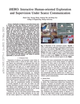 iHERO: Interactive Human-oriented Exploration and Supervision Under
  Scarce Communication