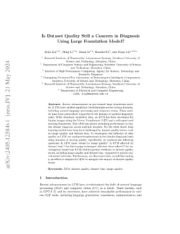 Is Dataset Quality Still a Concern in Diagnosis Using Large Foundation
  Model?