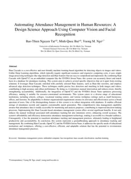 Automating Attendance Management in Human Resources: A Design Science
  Approach Using Computer Vision and Facial Recognition