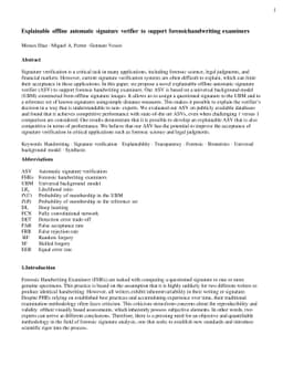 Explainable offline automatic signature verifier to support forensic
  handwriting examiners