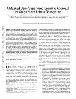 A Masked Semi-Supervised Learning Approach for Otago Micro Labels
  Recognition