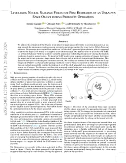 Leveraging Neural Radiance Fields for Pose Estimation of an Unknown
  Space Object during Proximity Operations