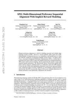 SPO: Multi-Dimensional Preference Sequential Alignment With Implicit
  Reward Modeling