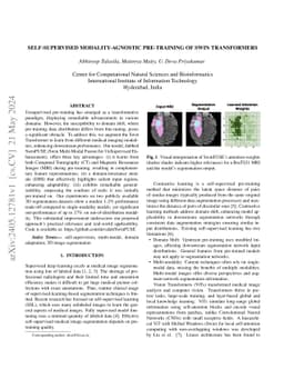 Self-Supervised Modality-Agnostic Pre-Training of Swin Transformers