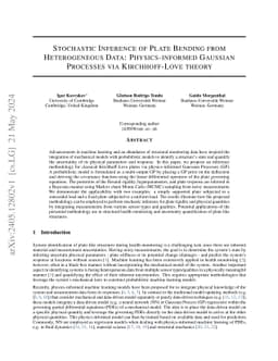 Stochastic Inference of Plate Bending from Heterogeneous Data: Physics-informed Gaussian Processes via Kirchhoff-Love Theory