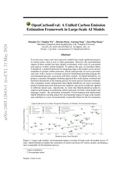OpenCarbonEval: A Unified Carbon Emission Estimation Framework in
  Large-Scale AI Models