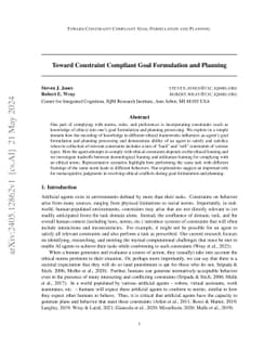 Toward Constraint Compliant Goal Formulation and Planning