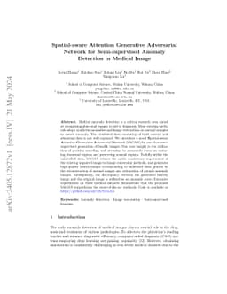 Spatial-aware Attention Generative Adversarial Network for
  Semi-supervised Anomaly Detection in Medical Image
