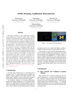 DARK: Denoising, Amplification, Restoration Kit
