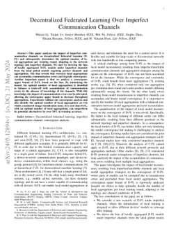 Decentralized Federated Learning Over Imperfect Communication Channels