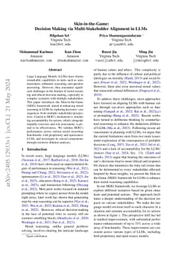 Skin-in-the-Game: Decision Making via Multi-Stakeholder Alignment in
  LLMs