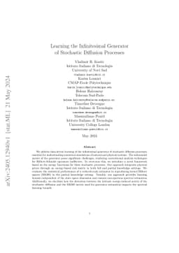 Learning the Infinitesimal Generator of Stochastic Diffusion Processes