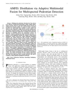 AMFD: Distillation via Adaptive Multimodal Fusion for Multispectral
  Pedestrian Detection