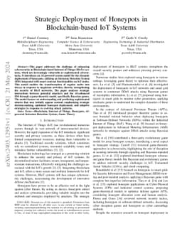 Strategic Deployment of Honeypots in Blockchain-based IoT Systems