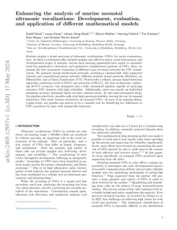 Enhancing the analysis of murine neonatal ultrasonic vocalizations:
  Development, evaluation, and application of different mathematical models