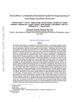 BiomedParse: a biomedical foundation model for image parsing of
  everything everywhere all at once
