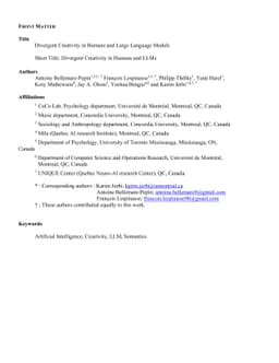 Divergent Creativity in Humans and Large Language Models