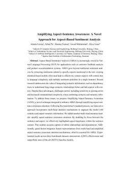 Amplifying Aspect-Sentence Awareness: A Novel Approach for Aspect-Based
  Sentiment Analysis