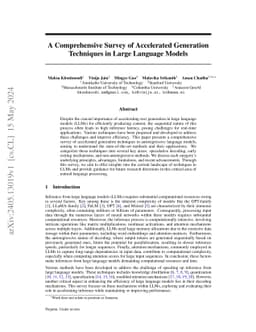 A Comprehensive Survey of Accelerated Generation Techniques in Large
  Language Models