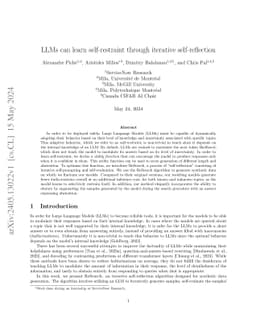 LLMs can learn self-restraint through iterative self-reflection