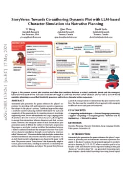 StoryVerse: Towards Co-authoring Dynamic Plot with LLM-based Character
  Simulation via Narrative Planning