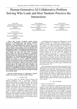 Human-Generative AI Collaborative Problem Solving Who Leads and How
  Students Perceive the Interactions