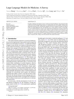 Large Language Models for Medicine: A Survey