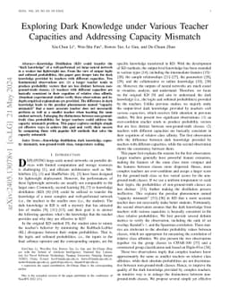 Exploring Dark Knowledge under Various Teacher Capacities and Addressing
  Capacity Mismatch
