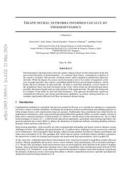 Graph neural networks informed locally by thermodynamics
