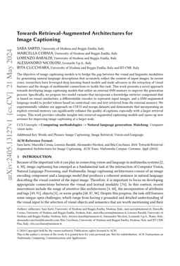 Towards Retrieval-Augmented Architectures for Image Captioning