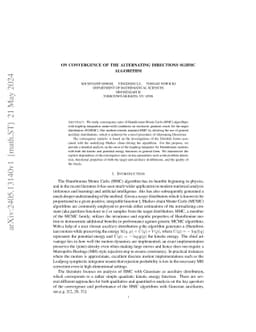 On Convergence of the Alternating Directions SGHMC Algorithm