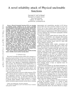 A novel reliability attack of Physical Unclonable Functions