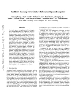 FairLENS: Assessing Fairness in Law Enforcement Speech Recognition