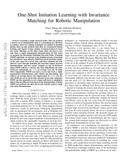 One-Shot Imitation Learning with Invariance Matching for Robotic
  Manipulation